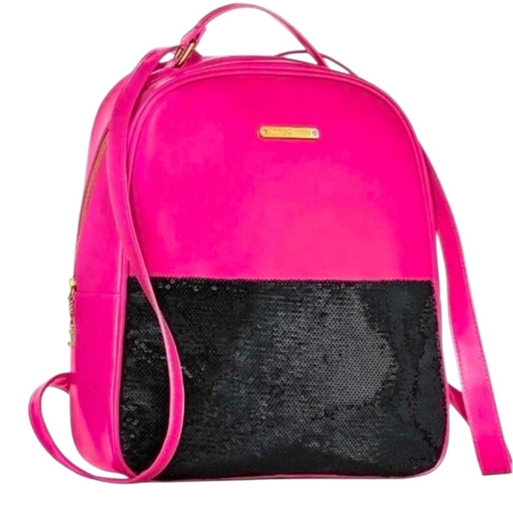 Juicy Couture Pink & Black Sequin Backpack
